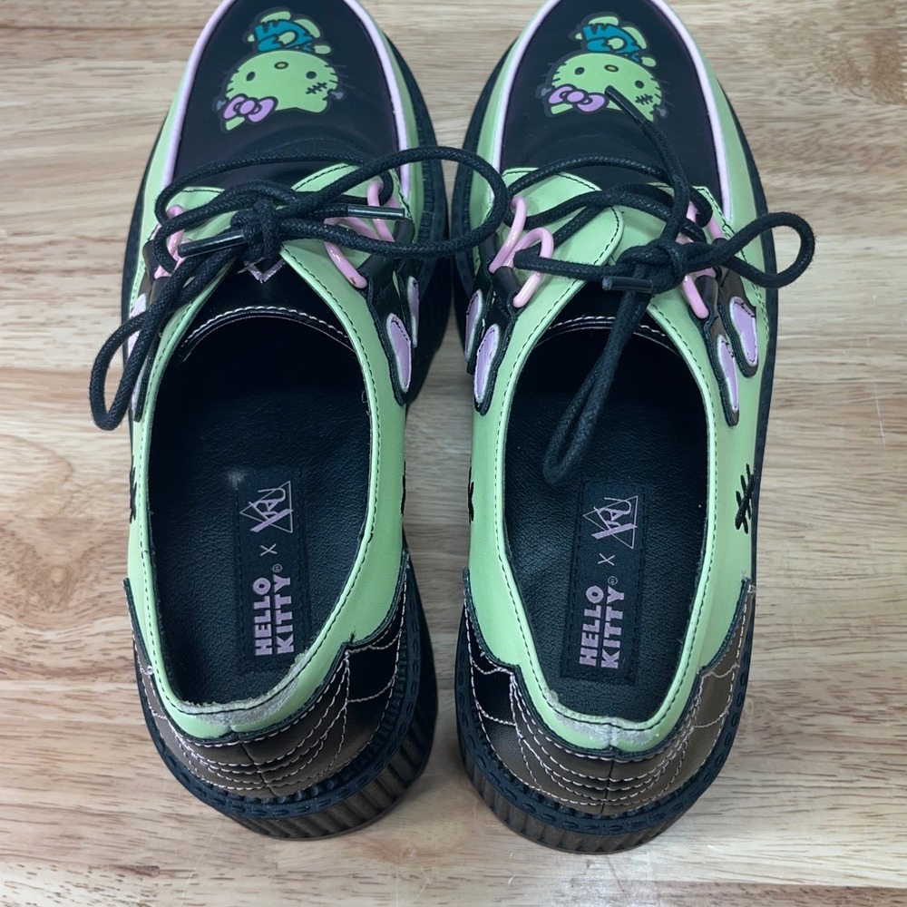 YRU x Hello Kitty Frankenstein  Platform Creepers Lime Green  Women Shoes size 9 - Picture 7 of 12